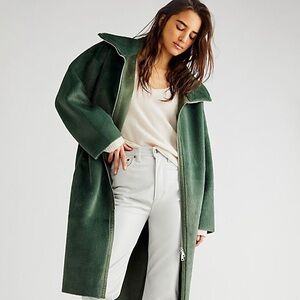Free People Lana Oversized Coat - Green